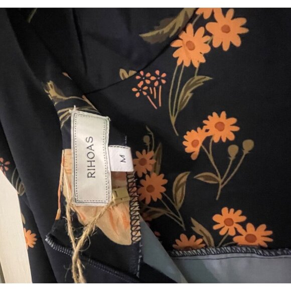 NWT Women’s Black Floral Maxi Dress Size Medium - Picture 5 of 7